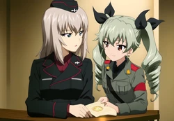 [LoveHUwU] Erika Itsumi and Anchovy  ( 3p ) | Girls und Panzer [AI Generated]