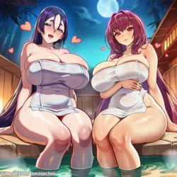[Tamagochiiii] Raikou & Scathach Onsen Night (AI Generated)