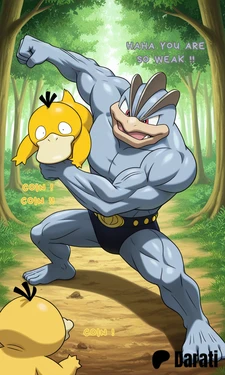 Misty Machamp Duel pokemon by Darati [AI Generated]