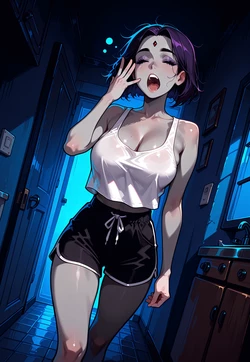 Raven sneaking into the kitchen for a late-night snack [AI Generated] [Mittoshura]