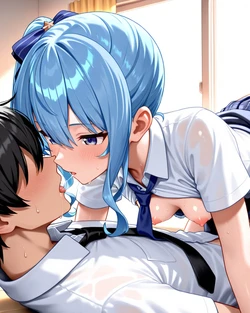 [MosAI] すいちゃんと学校でイチャラブックス (Hololive) [AI Generated]