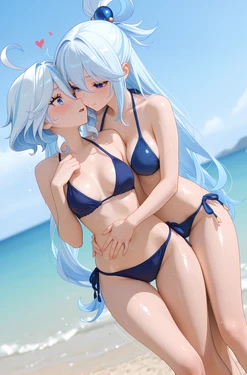 [chefcookwaifu] Aqua and Furina [AI Generated]
