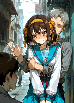 [AI Generated] 涼宮ハルヒ、スラム潜入