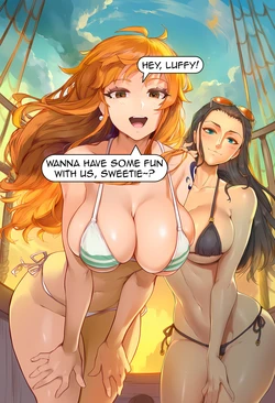 [Ai Generated] Aksn One Piece Threesome + Boa Hancock (One Piece)