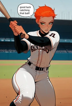 Tomboy baseball girl gets found out (sr_doops) [AI Generated]