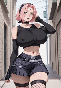 [ANIREALAI] Sakura Haruno - Gothic for Halloween (AI Generated)