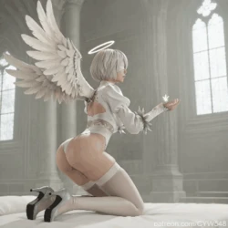 [GIF]Angel 2B and Demon 9S [AI Generated]
