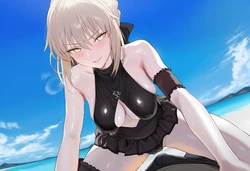 [Patreon] (cMonster) Saber Alter (Swimsuit Rider) x Hilichurl (AI Generated)