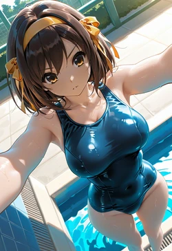 [マイネームルナ] Pregnant Belly Voyeur Series Suzumiya Haruhi [Sample] [AI Generated]