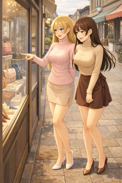 Bella and Emma Date through town [AI Generated]