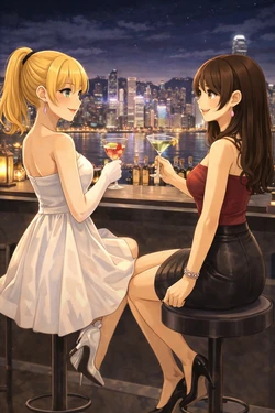Bella and Emma Bar Date [AI Generated]