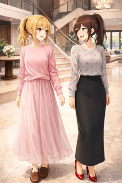 Bella and Emma Valentine's Day and Chinese New Years Outfits [AI Generated]