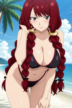 [xWaifu+18AI] Irene Belserion アイリーン・ベルセリオン ❤️🎩 ​​- Fairy Tail✨- Beach Time☀️🌊 | +100 | NSFW🔞 [AI Generated]