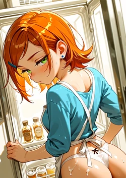 [HenryBoya] From Behind the Apron's Tie - Gwen's Shiny-Assed, Candid Tease [AI Generated]