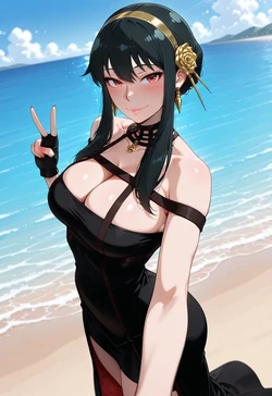 [ANIREALAI] Yor Forger - Scarlet Calm by the Sea (AI Generated)