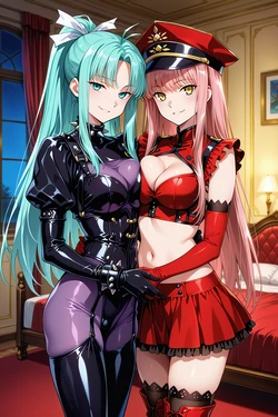 [Furfur34] Pearl & Lace, Bedroom's Embrace - Breast-Pressed, Yuri Gaze [AI Generated]