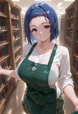 [マイネームルナ] Pregnant Belly Library Series Sairenji Haurna [Sample] [AI Generated]