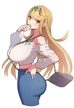 xenoblade 2 image rule 34 Mythra [AI Generated]