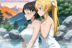 [LoveHUwU] Suguha Kirigaya and Leafa [ Yuri | 3p ] | Sword Art Online (SAO) [AI Generated]