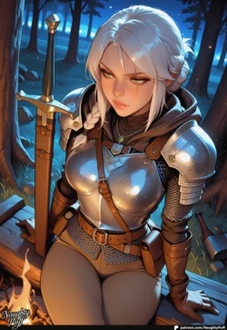 [NaughtyPuff] 🐺 Ciri - Witcher's Campfire Pleasures [AI Generated]