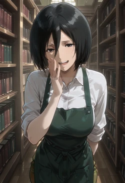 [マイネームルナ] Pregnant Belly Library Series Mikasa Ackerman [Sample] [AI Generated]