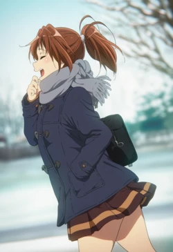 [Ferrappuccino-FPart] It's cold, so I'm warming up between Natsuki-senpai's legs! [AI Generated]