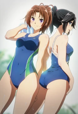 [Ferrappuccino-FPart] (Natsuki・Nozomi_School Swimsuit) Bukkakenonstop  [AI Generated]