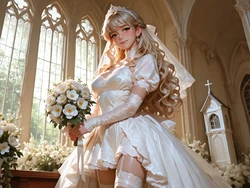 [TrashGer] Blonde bride in cathedral MMF Threesome groupsex [AI Generated]