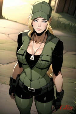 HINATA UZUMAKI AS SONYA BLADE FROM MORTAL KOMBAT [CjinAI] [AI Generated]