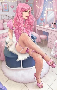 Sissy kayla  chastity cage latex and pink