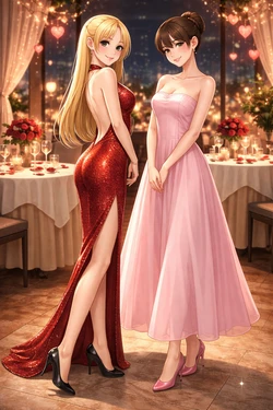 Bella and Emma Valentine's Day Dresses [AI Generated]
