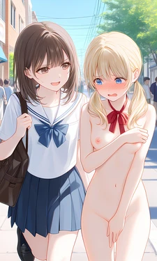 [Pixiv] (Shadic) Zenra Toukou | Going to school naked is mandatory for some students [Ai generated]