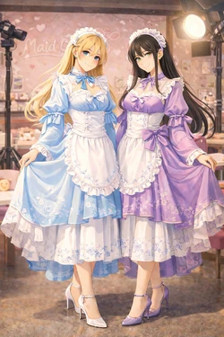 Bella and Emma Regal Maid Photoshoot: A Pair of Dreamy Maids [AI Generated]