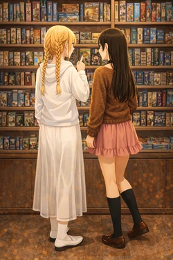 Bella and Emma Board Game Cafe Date [AI Generated]