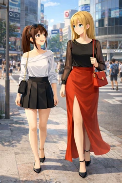 Bella and Emma in Japan: Shibuya date [AI Generated]
