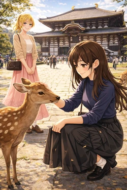 Bella and Emma in Japan: Day Trip to Nara [AI Generated]