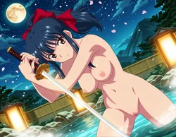 [sarabure] おねショタ露天風呂 「真宮寺さくら」 (サクラ大戦) [AI Generated]