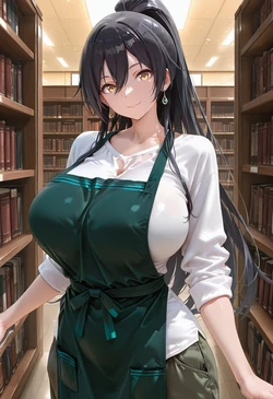 [マイネームルナ] Pregnant Belly Library Series Shirase Sakuya [Sample] [AI Generated]