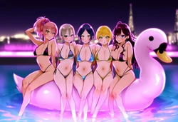 [Laura] LiPPS ナイトプール【速水奏・一ノ瀬志希・塩見周子・城ヶ崎美嘉・宮本フレデリカ】 [AI Generated]