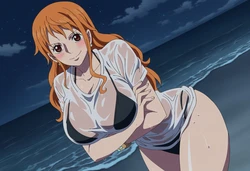 [Sticky] One Piece - Nami x Charlos Night Beach [ai generated]