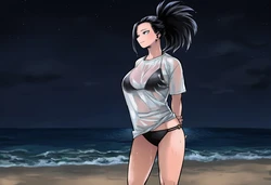 [Sticky] MHA - Momo manga style beach [ai generated]