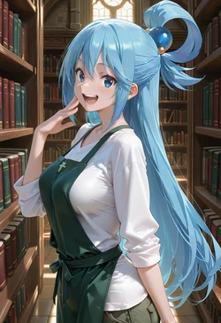 [マイネームルナ] Pregnant Belly Library Series Aqua [Sample] [AI Generated]