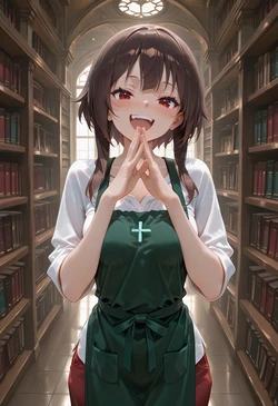 [マイネームルナ] Pregnant Belly Library Series Megumin [Sample] [AI Generated]