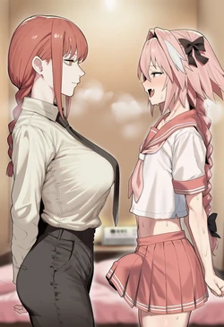 [I's] Astolfo flirting Makima [Ai Generated]