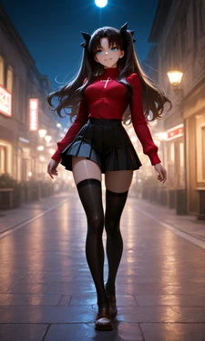 Tohsaka Rin nude on street (Sample) (ai generated)