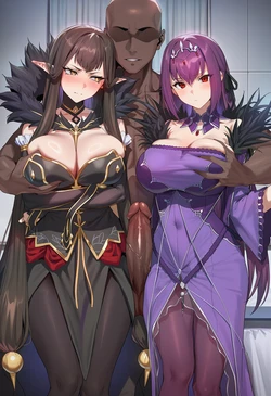 [ChocoPizza] v4c/ffm/3p: semiramis + skadi (fate) 252 [AI Generated]