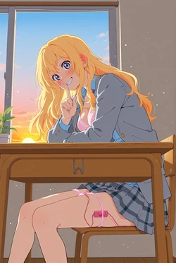 [HenryBoya] Pink Vibrator's Shushing Secret - Kaori's Ear-Blush, Smiling Secret [AI Generated]