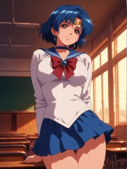Sailor Mercury in the ClassRoom [AI Generated]
