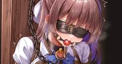 [白黒だるま] 目隠し股縄責めシチュ（バイブ責め/事後/目隠し無し差分付き）