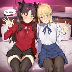 [nobody] Saber×Rin (Uncensored) [AI Generated]